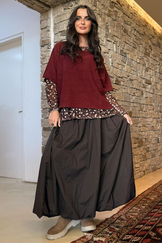 Conrad Layer Knit Burgundy 