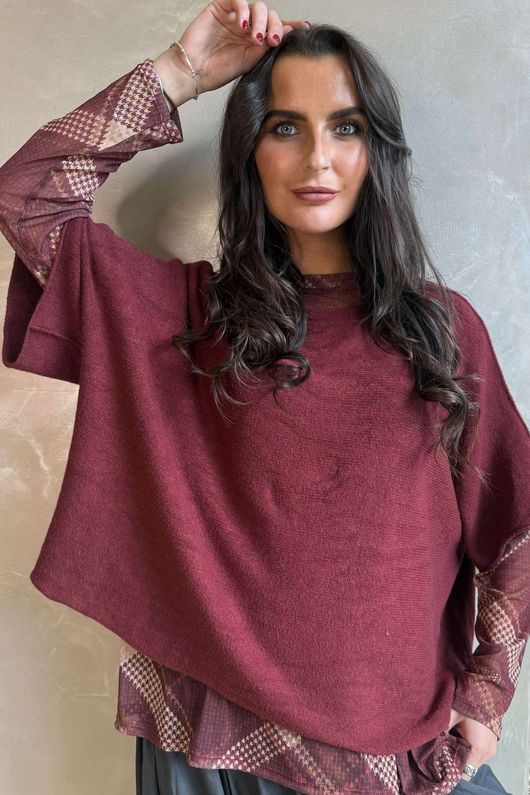 Conrad Layer Knit Burgundy /5=