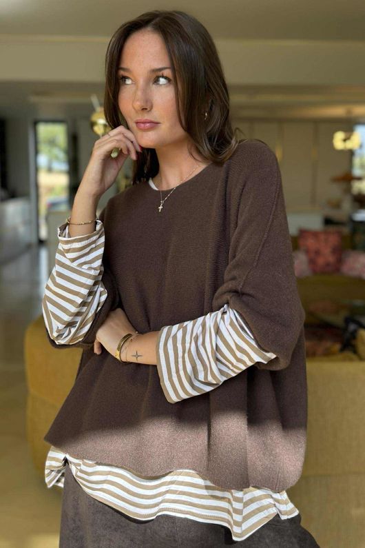 Conrad Layer Knit Chocolate /20 =