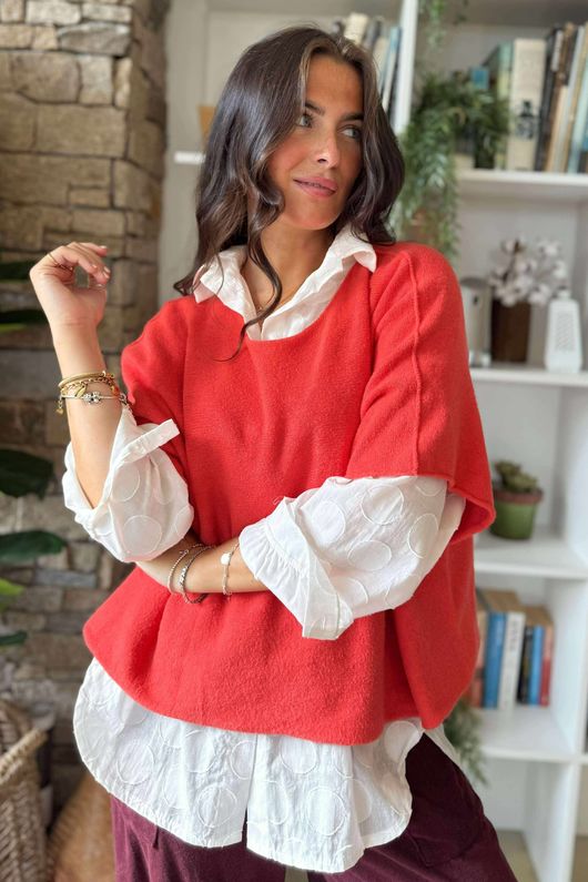 Conrad Layer Knit Coral /10=