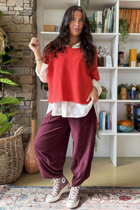 Conrad Layer Knit Coral