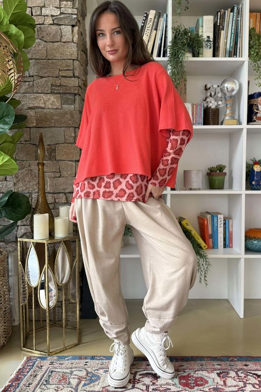 Conrad Layer Knit Coral 