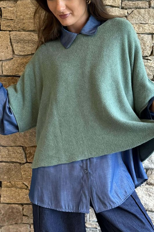 Conrad Layer Knit Deep Sage Marl - *