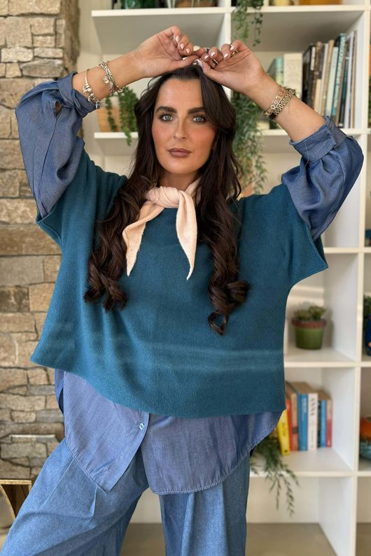 Conrad Layer Knit Deep Teal 