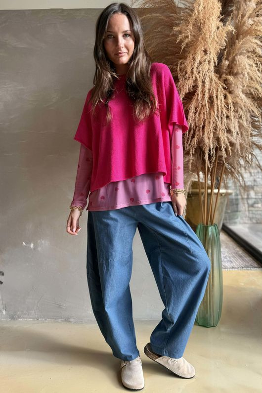 Conrad Layer Knit Hot Pink 