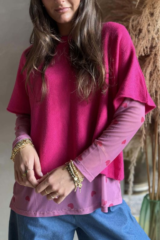 Conrad Layer Knit Hot Pink 