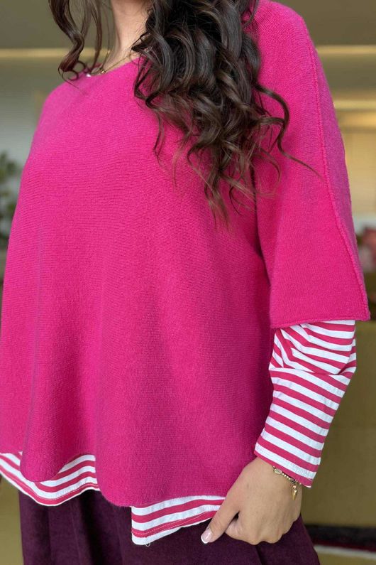 Conrad Layer Knit Hot Pink