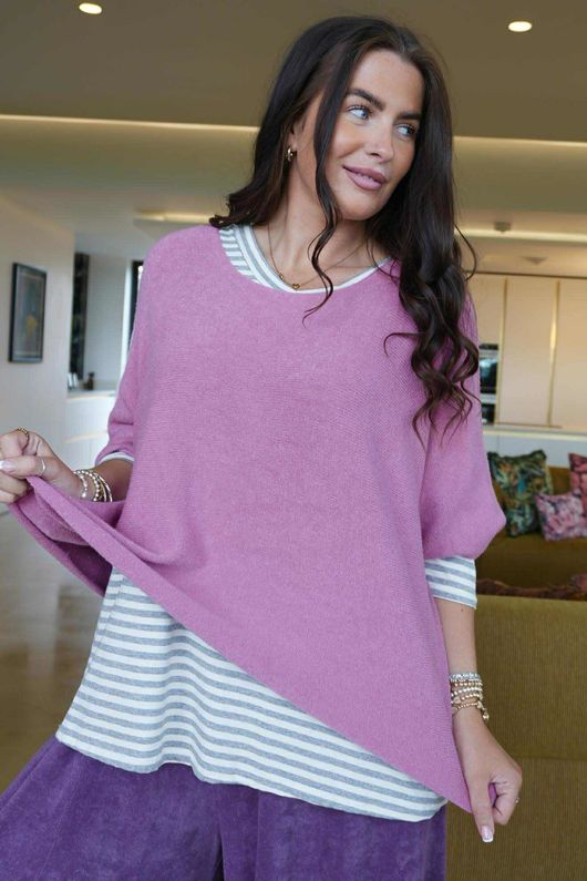 Conrad Layer Knit Indian Pink 