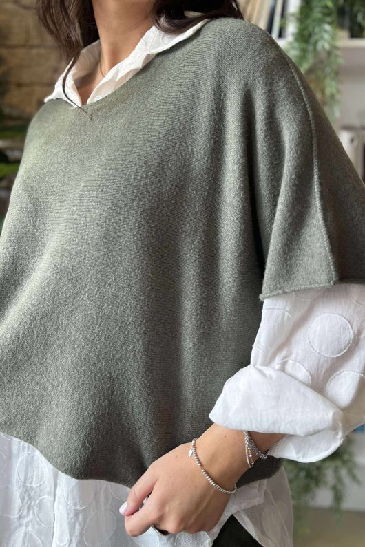 Conrad Layer Knit Khaki