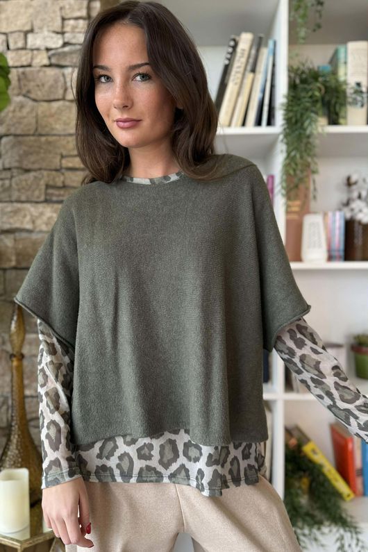 Conrad Layer Knit Khaki 