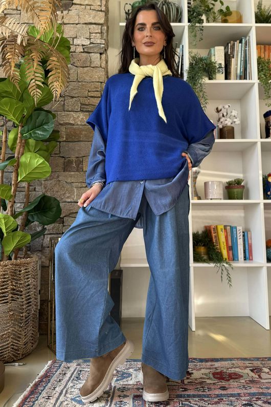 Conrad Layer Knit Lapis 