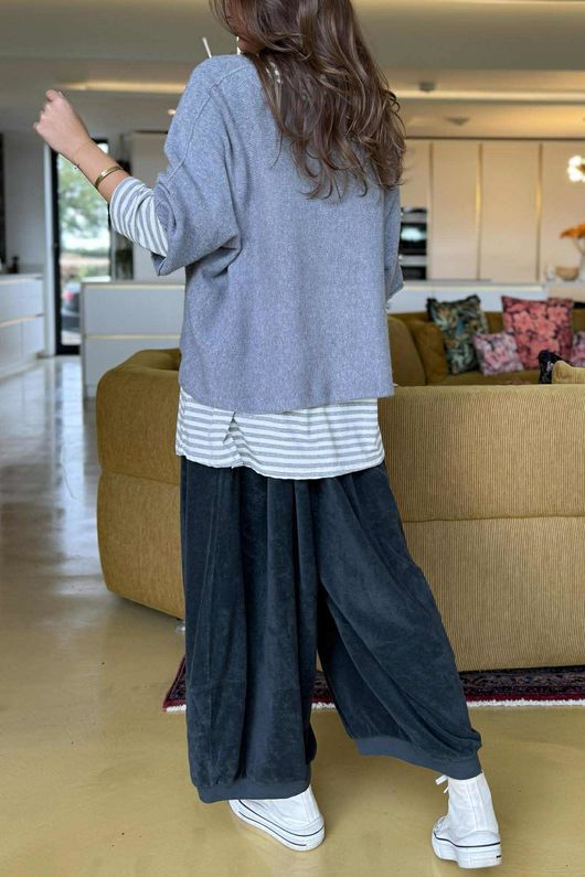 Conrad Layer Knit Mid Grey Marl