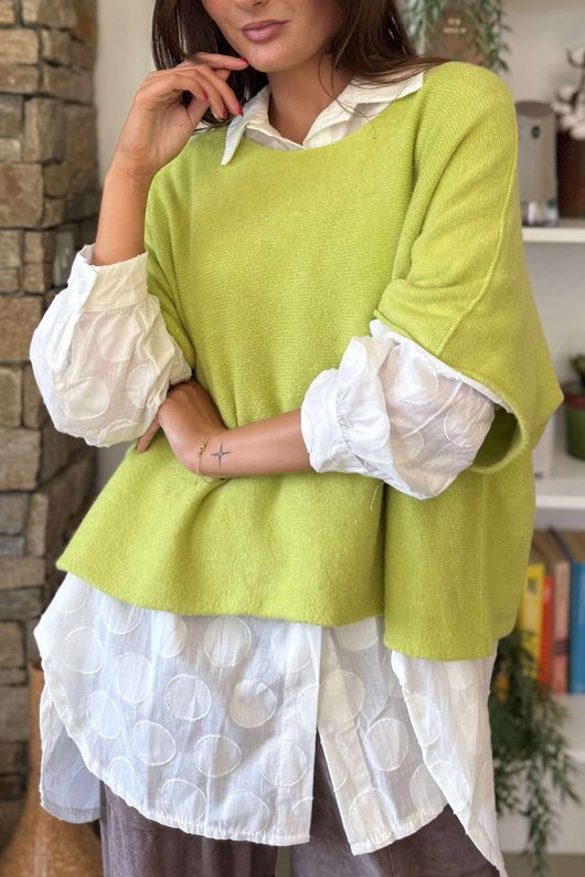 Conrad Layer Knit Lime
