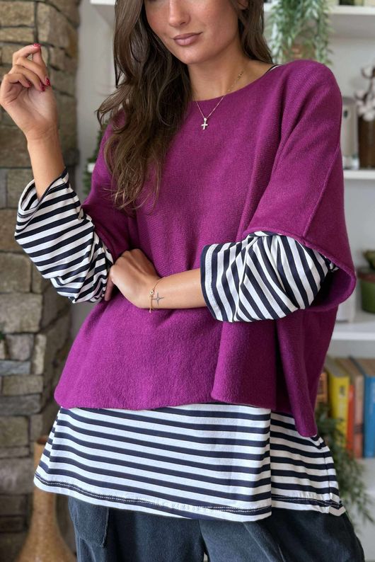 Conrad Layer Knit Magenta /10=