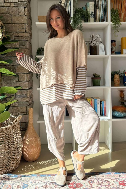 Conrad Layer Knit Oatmeal Marl