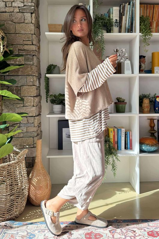 Conrad Layer Knit Oatmeal Marl