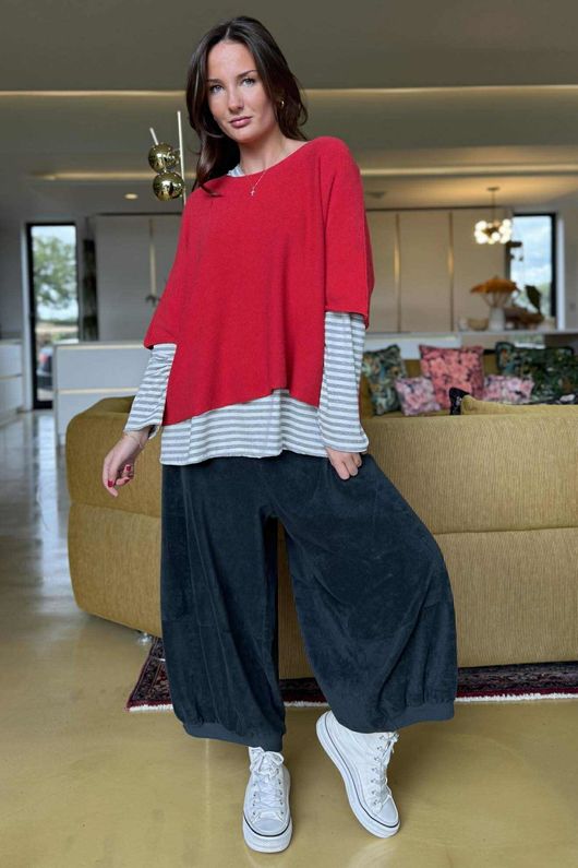 Conrad Layer Knit Rouge-