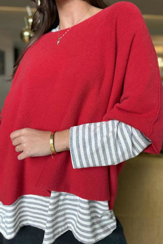 Conrad Layer Knit Rouge