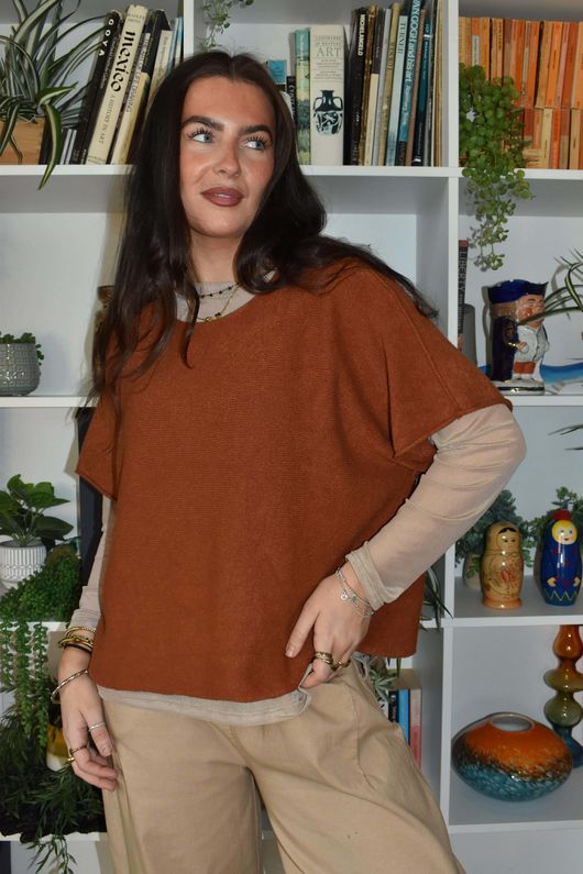 Conrad Layer Knit Rust 