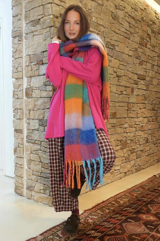Conrad Oversized Boxy Knit Hot Pink /20=
