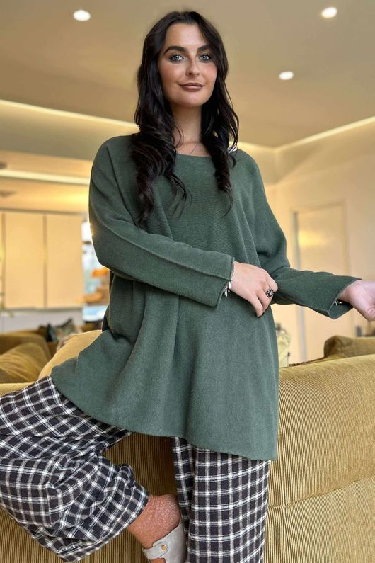 Conrad Oversized Boxy Knit Khaki /20=