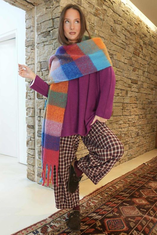 Conrad Oversized Boxy Knit Magenta /20=