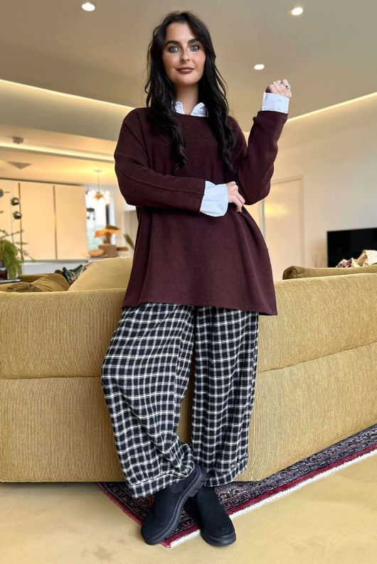 Conrad Oversized Boxy Knit Maroon /20=