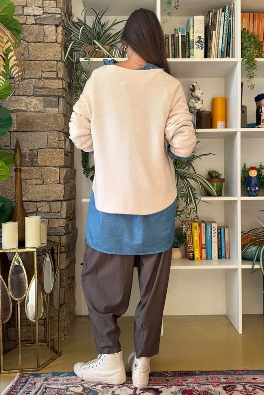 Conrad Round Neck Skim Knit Calico