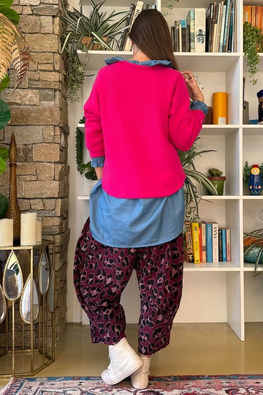 Conrad Round Neck Skim Knit Hot Pink