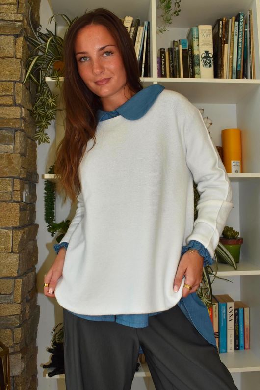 Conrad Round Neck Skim Knit Winter White