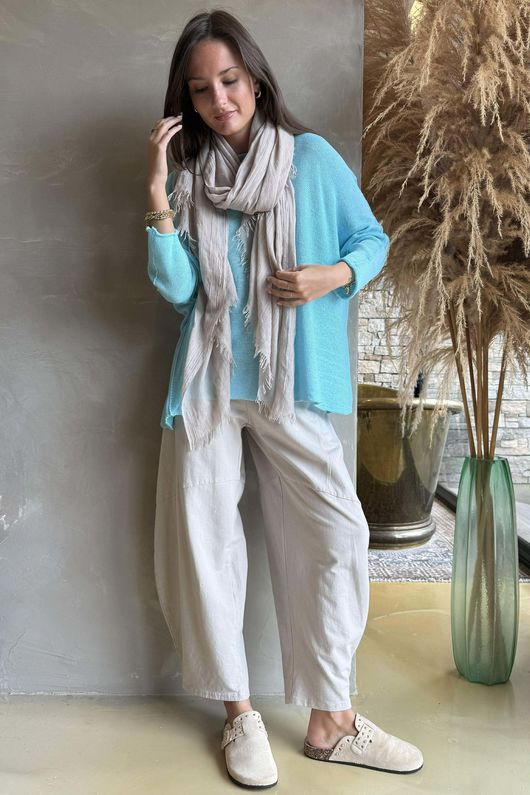 Conrad Slouch Cotton Knit Aqua 