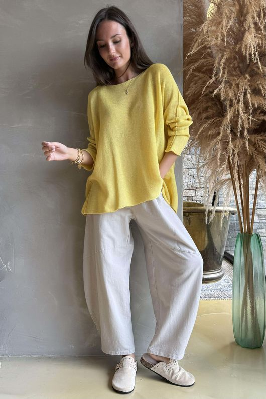 Conrad Slouch Cotton Knit Soft Ochre 