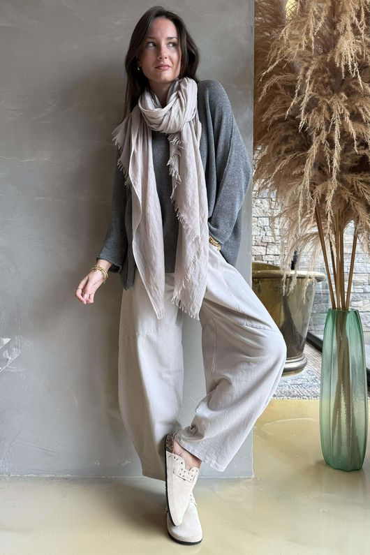 Conrad Slouch Cotton Knit Grey Marl 