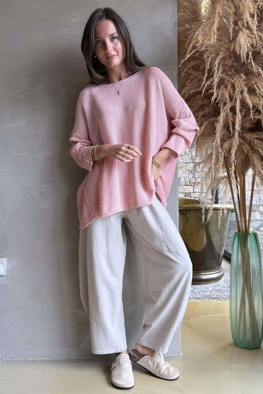 Conrad Slouch Cotton Knit Rose 