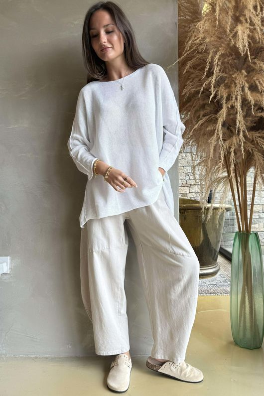 Conrad Slouch Cotton Knit White 