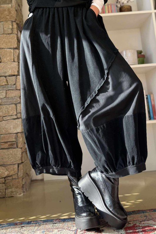 Cooper Needlecord Panel Bloom Pant Black /6=