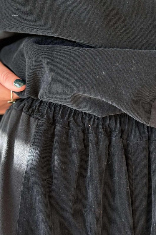 Cooper Needlecord Panel Bloom Pant Black