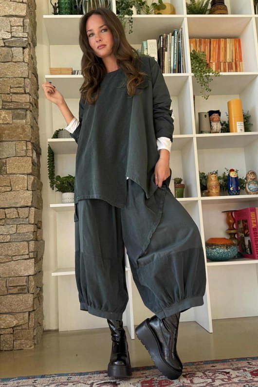 Cooper Needlecord Panel Bloom Pant Charcoal