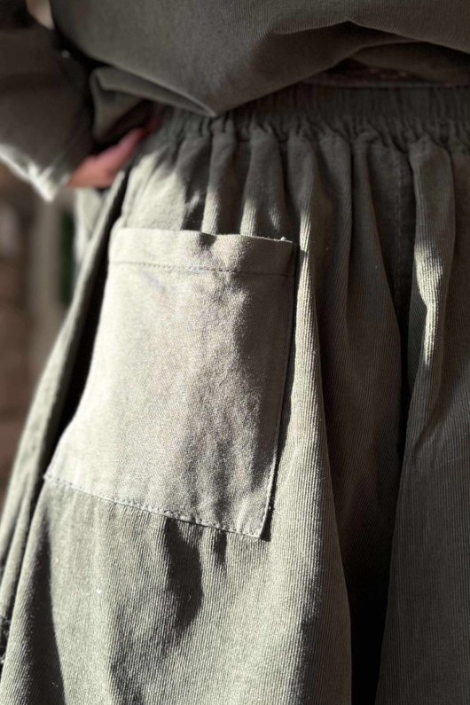 Cooper Needlecord Panel Bloom Pant Deep Moss