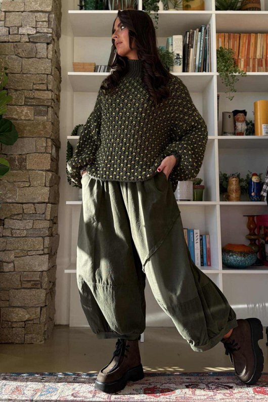 Cooper Needlecord Panel Bloom Pant Deep Moss