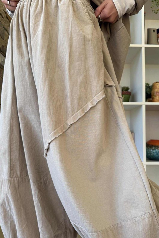 Cooper Needlecord Panel Bloom Pant Stone