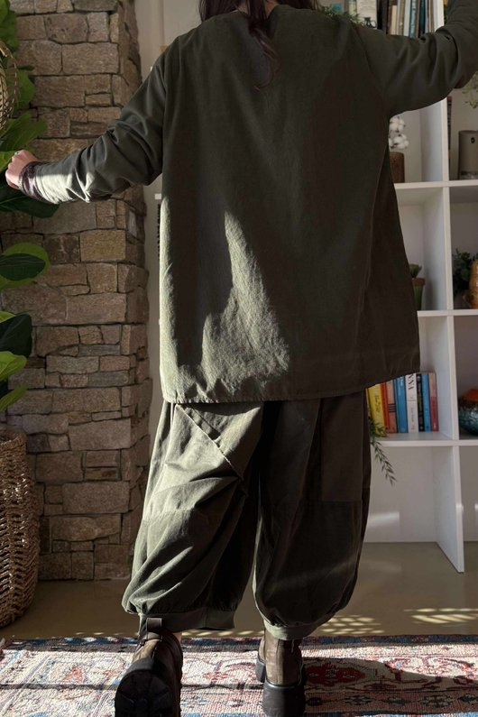 Cooper Needlecord Panel Top Deep Moss