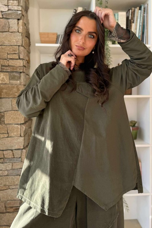 Cooper Needlecord Panel Top Deep Moss