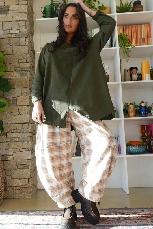 Cooper Needlecord Panel Top Deep Moss