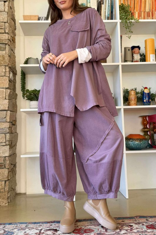 Cooper Needlecord Panel Top Dewberry