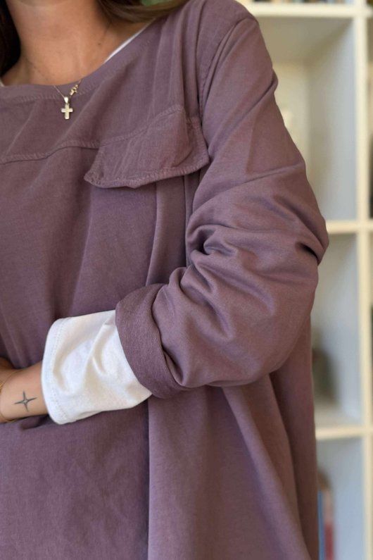 Cooper Needlecord Panel Top Dewberry