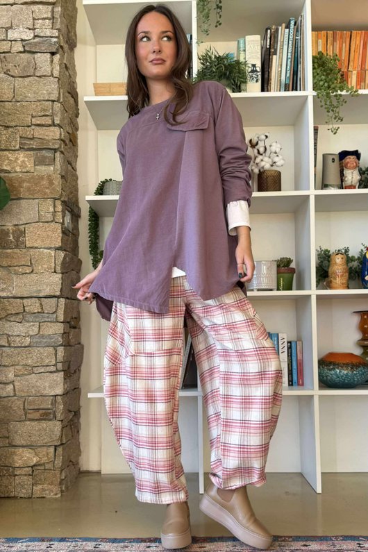 Cooper Needlecord Panel Top Dewberry