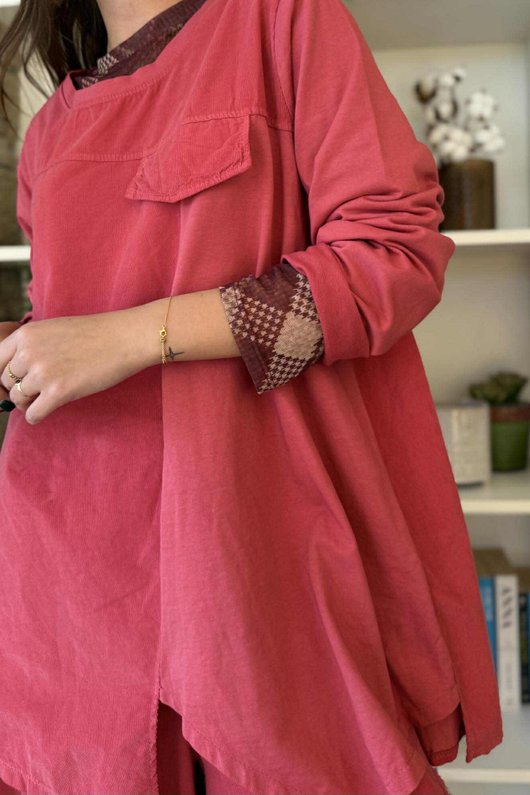 Cooper Needlecord Panel Top Wild Berry /9=