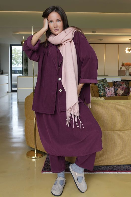 Cooper Needlecord Smock Dress Beetroot  /14 =