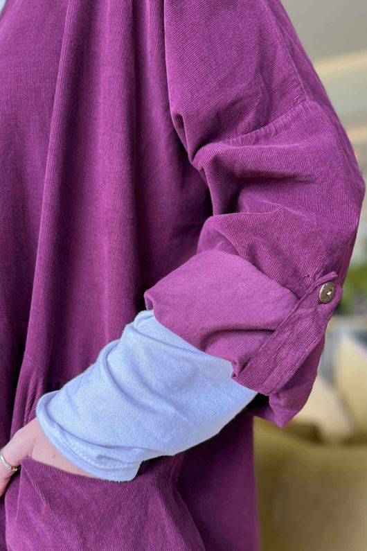 Cooper Needlecord Smock Dress Beetroot  /14 =